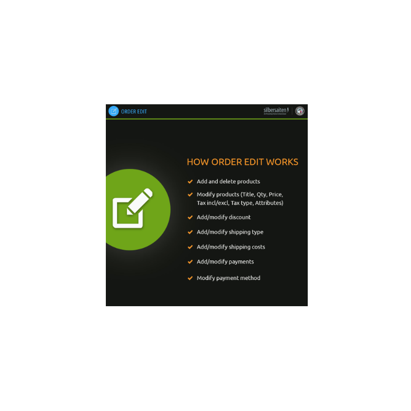 Order Edit - Change and Modify existing order