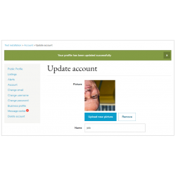 Profile picture feature of Osclass