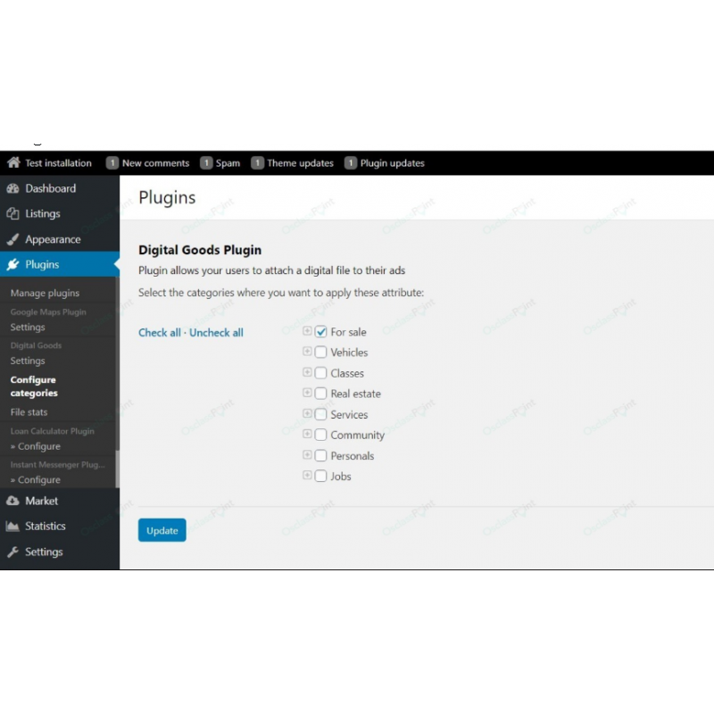 Digital Goods Osclass Plugin