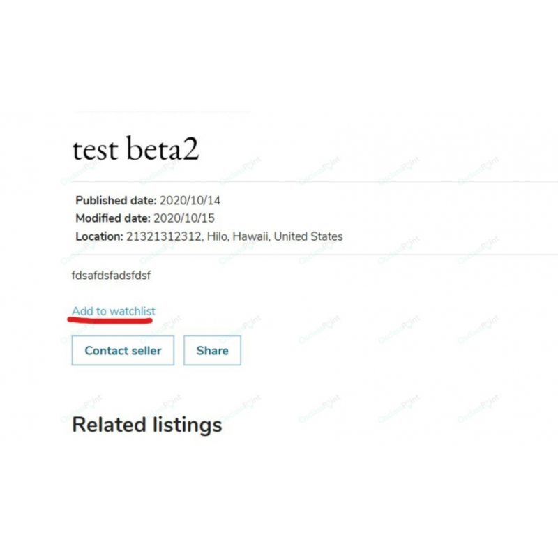 Watchlist Osclass Plugin